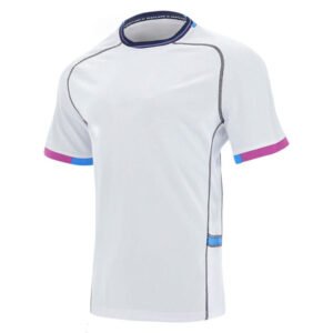 Men's White Performance Sports Jersey – Short Sleeve Crew Neck Athletic Training T-Shirt